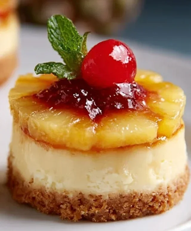 Mini Pineapple Upside-Down Cheesecakes