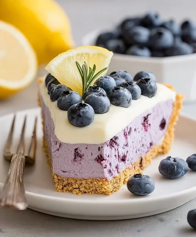 No Bake Lemon Blueberry Pie
