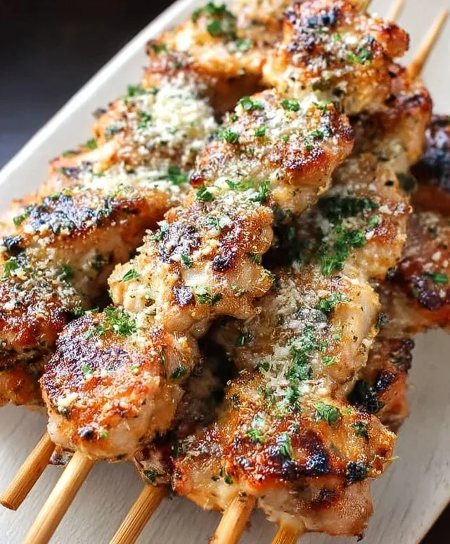 Ranch Garlic Parmesan Chicken Skewers