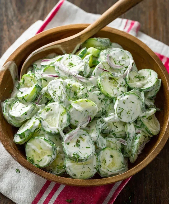 Creamy Cucumber Salad with Greek Yogurt Dressing
