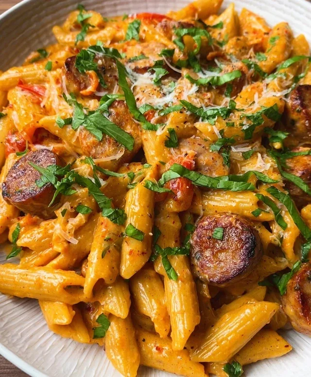 One Pot Creamy Cajun Sausage Pasta (30-Minutes)