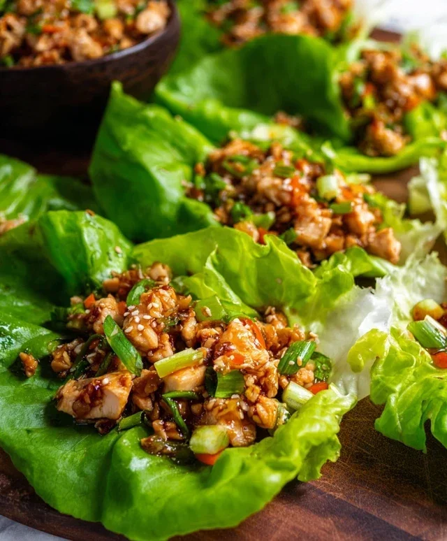 Asian chicken lettuce wraps recipe (Whole30, Pnon-non-non-alcoholic alternativeic non-alcoholic aleo, Low Carb)