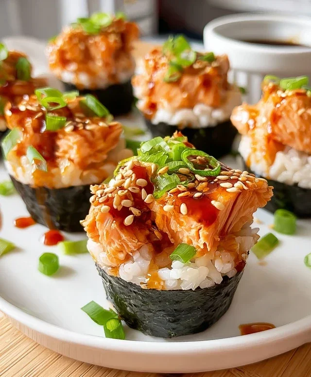 Spicy Salmon Sushi Cups