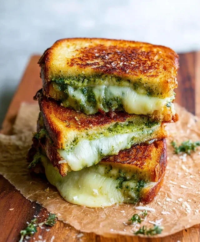 Sourdough Pesto Grilled Cheese