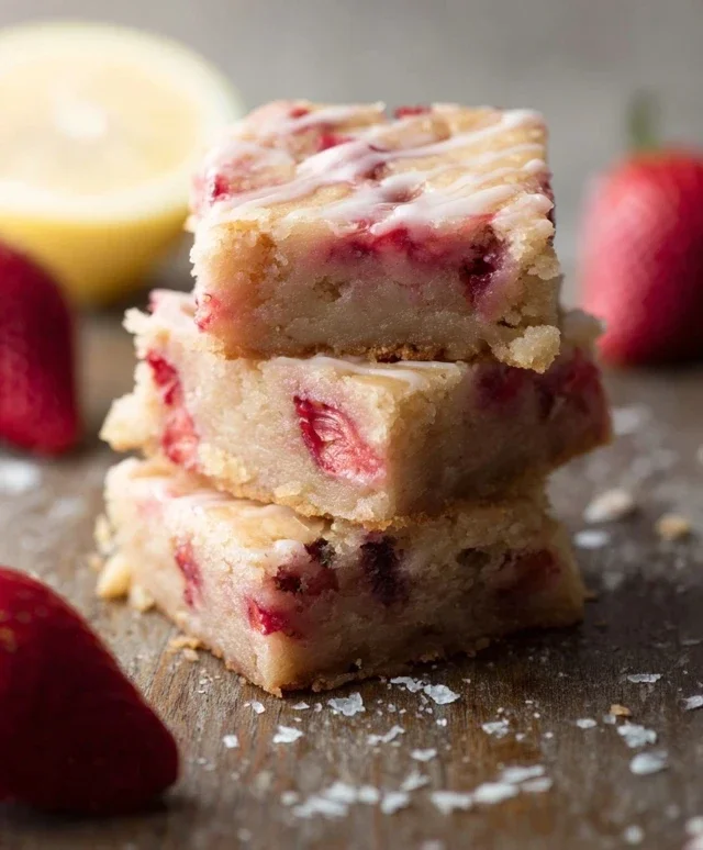 Strawberry Lemon Blondies