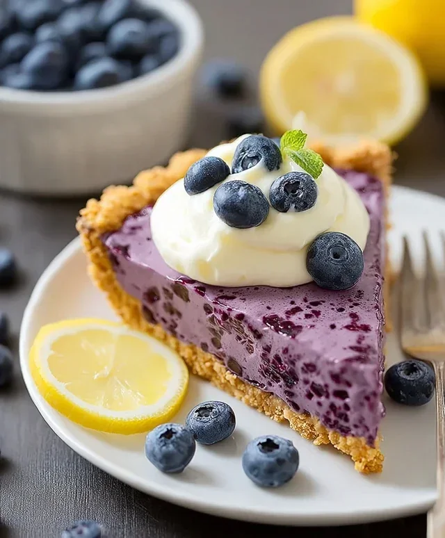 No Bake Lemon Blueberry Pie