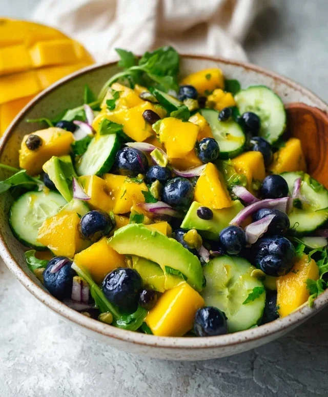 Mango Cucumber Salad with Blueberry and Avocado