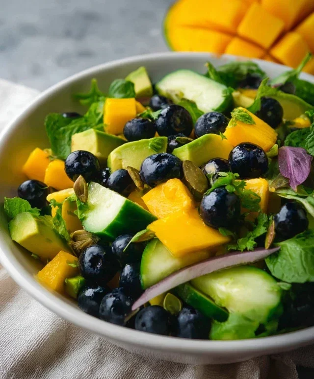 Mango Cucumber Salad with Blueberry and Avocado