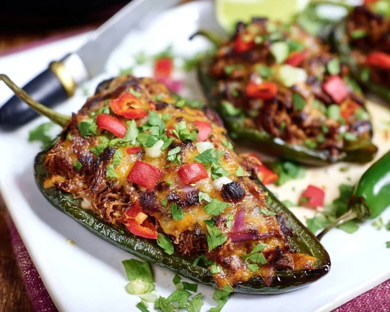 Brisket Stuffed Poblano Peppers
