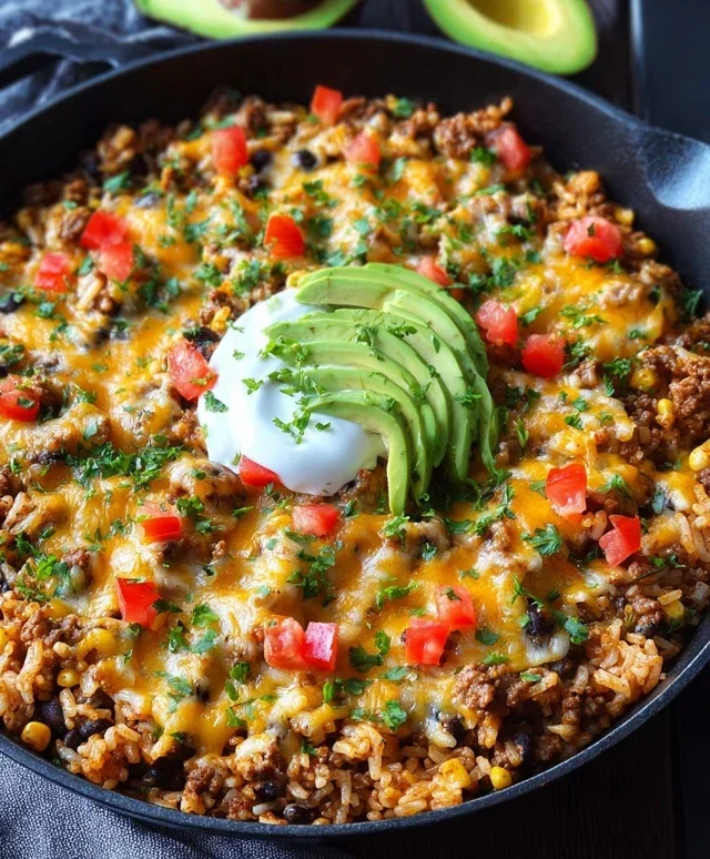 Cheesy Taco Rice Skillet
