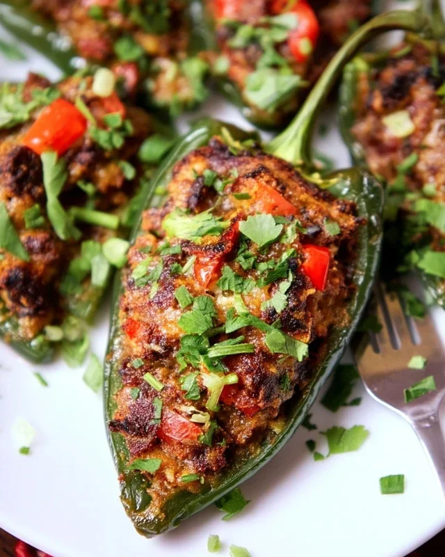 Brisket Stuffed Poblano Peppers