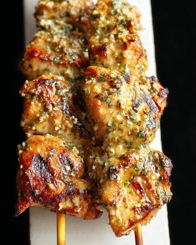 Ranch Garlic Parmesan Chicken Skewers