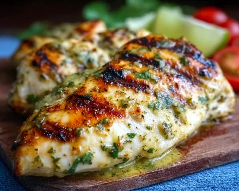 Grilled Salsa Verde Chicken with Pepper Jack