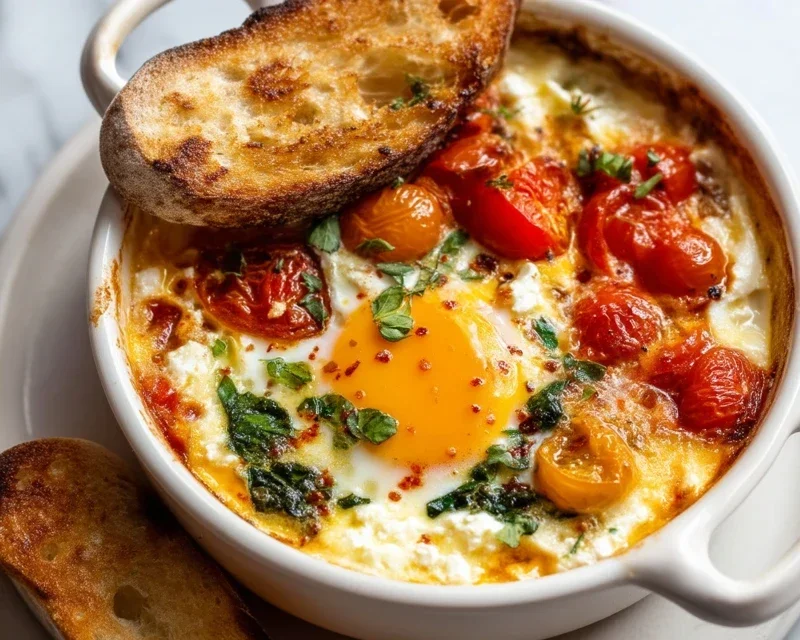 Baked Feta Eggs