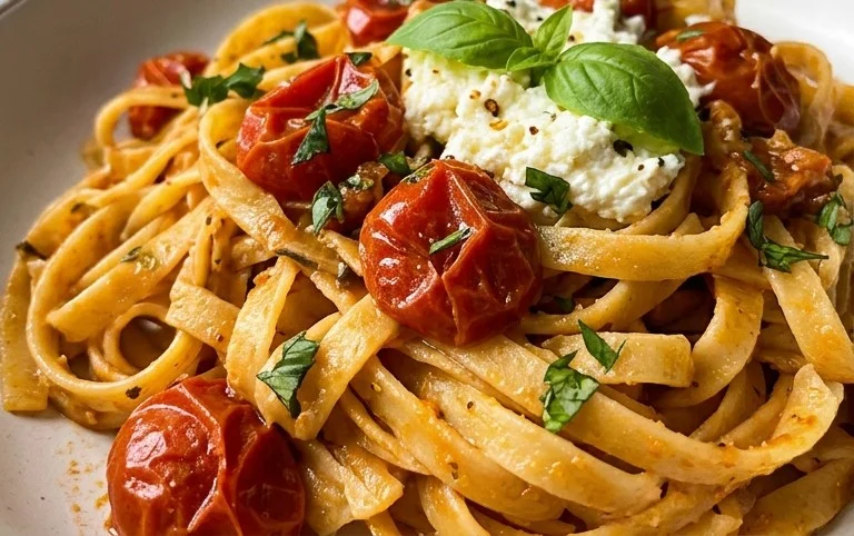 Roasted Tomato and Garlic Ricotta Pasta