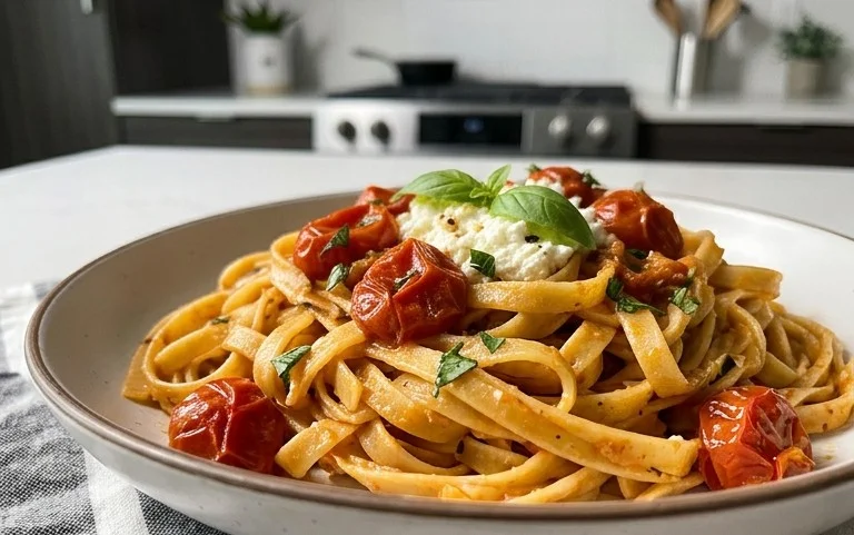 Roasted Tomato and Garlic Ricotta Pasta