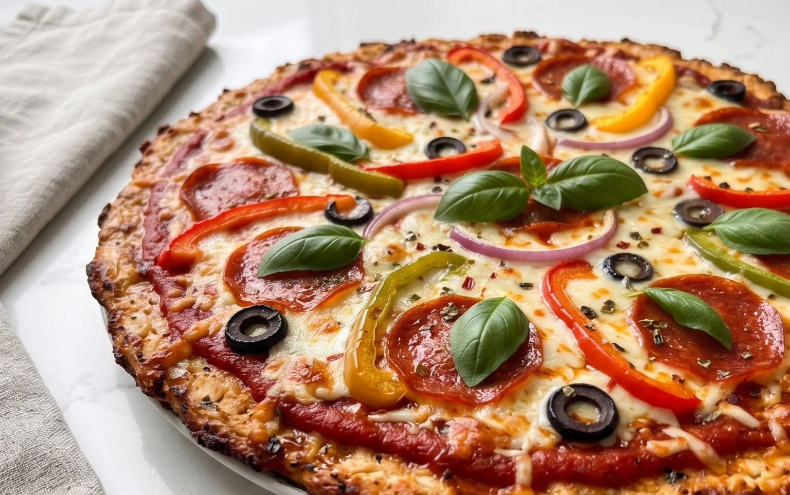 Chicken Crust Pizza (Low Carb + High Protein