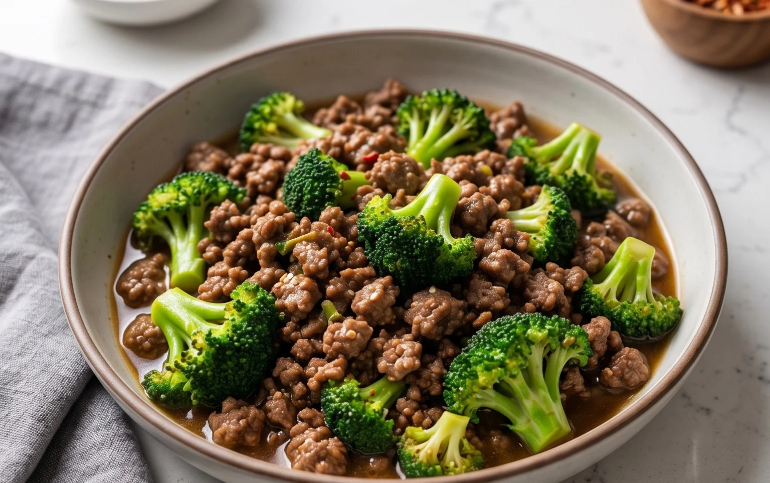 Ground Beef and Broccoli