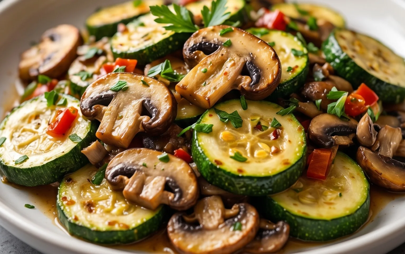 Skillet Zucchini and Mushrooms