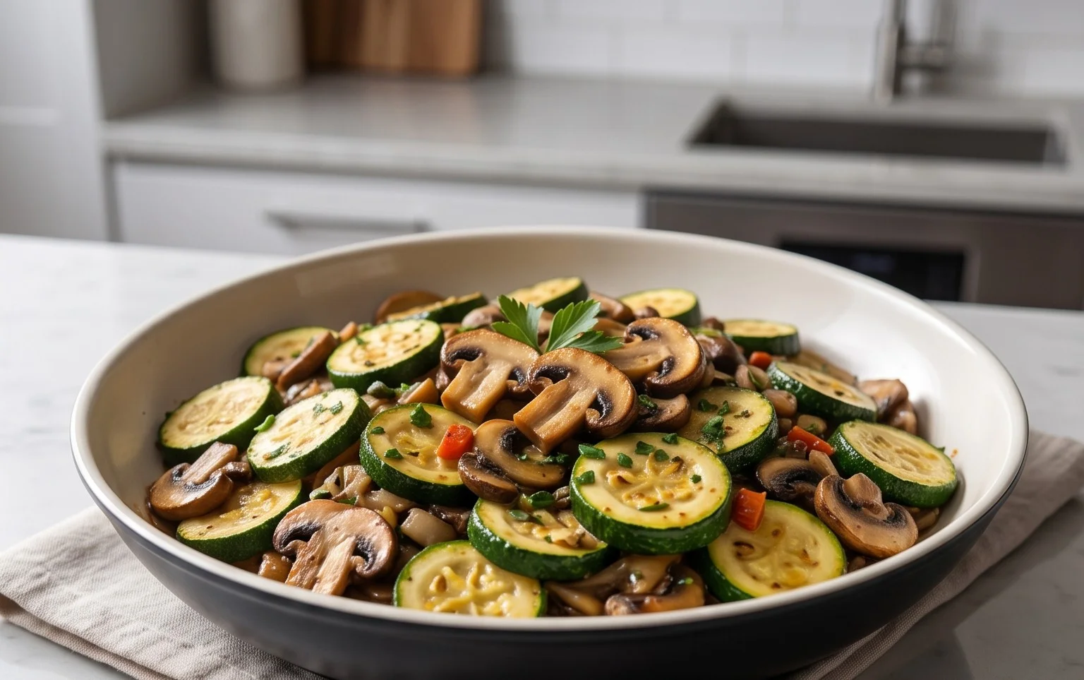 Skillet Zucchini and Mushrooms