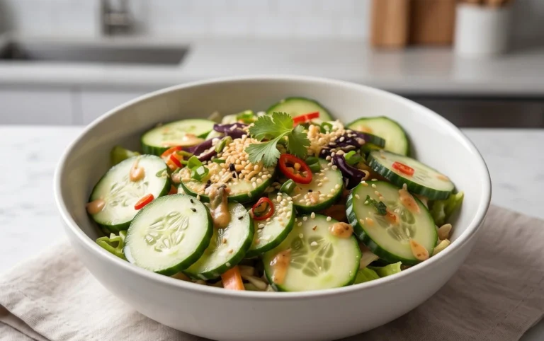 Creamy Asian Cucumber Salad Bowl