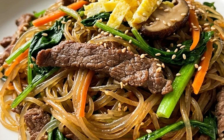 Japchae (Korean Glass Noodle Stir Fry)