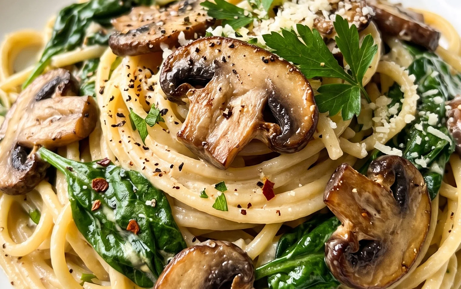 Spinach Mushroom Pasta