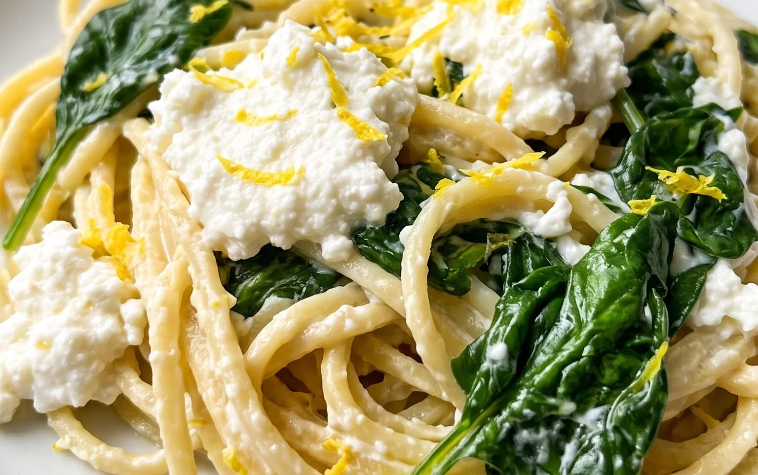 Lemon ricotta pasta & spinach