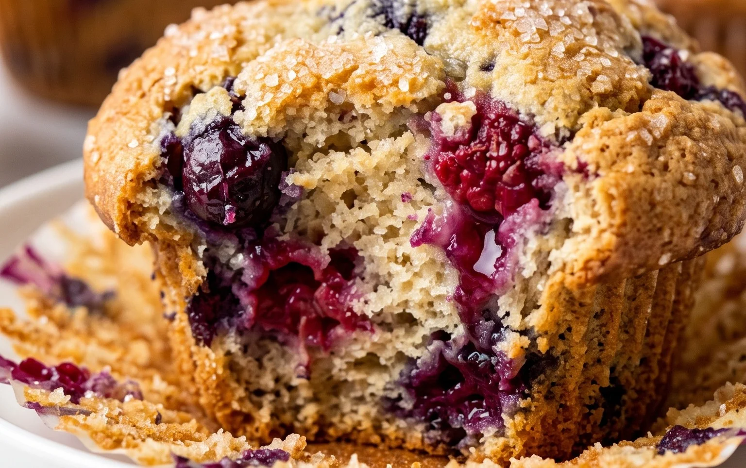 Bakery Style Mixed Berry Muffins | with Frozen Berries