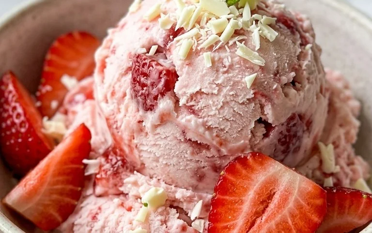 Homemade Strawberry Ice Cream