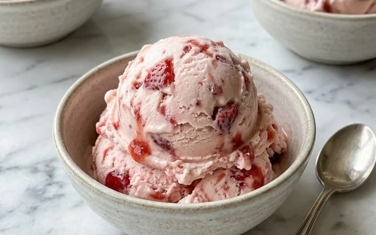 Homemade Strawberry Ice Cream