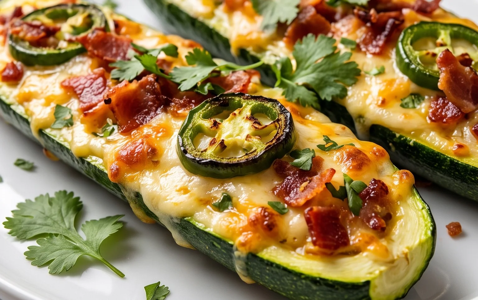 Jalapeno Popper Zucchini Boats