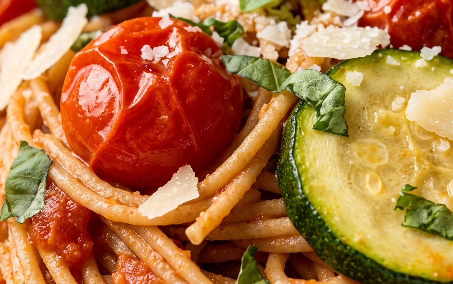 Healthy Tomato Zucchini Pasta