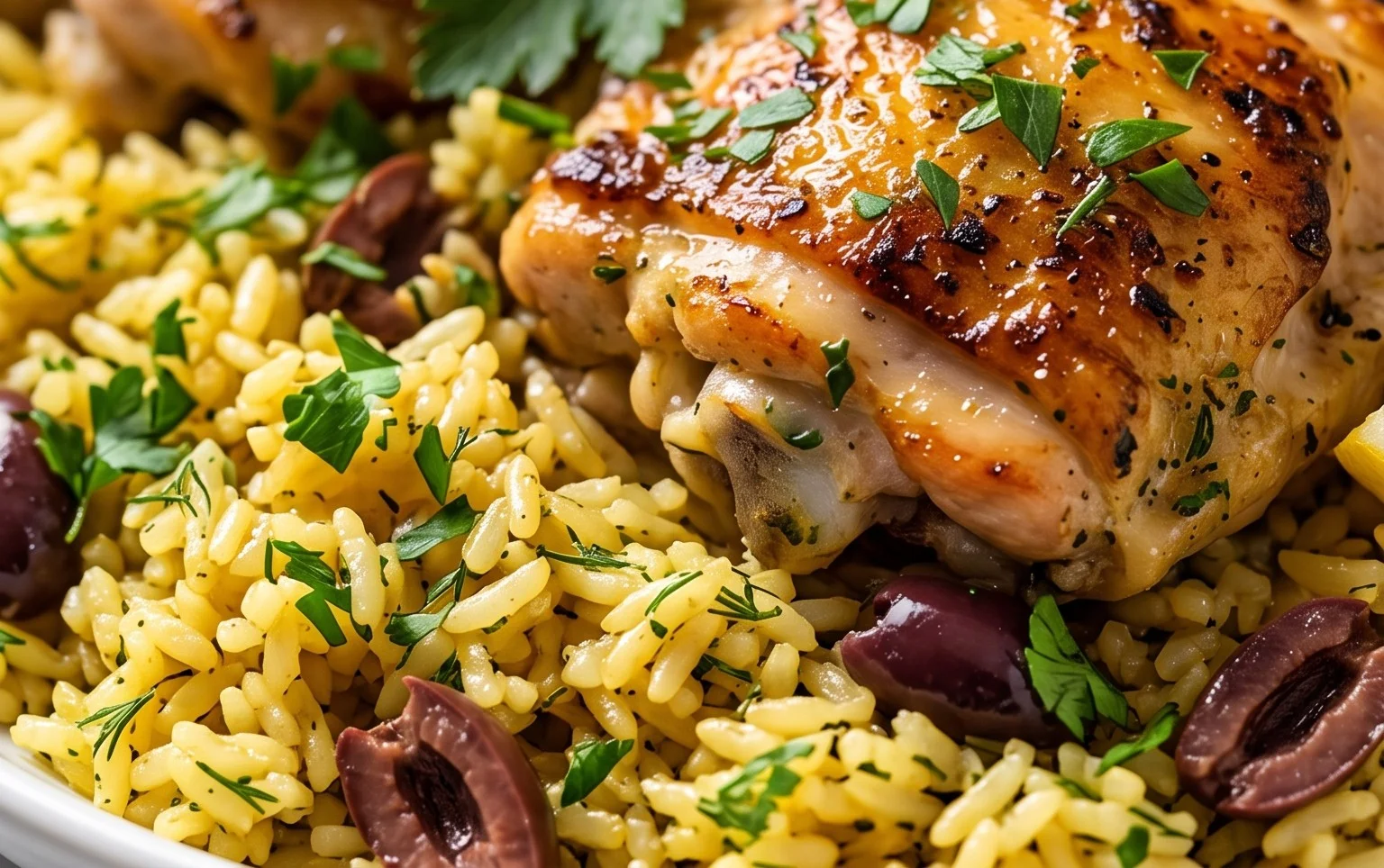 Greek Chicken and Lemon Rice (30 Minutes, One-Pot)