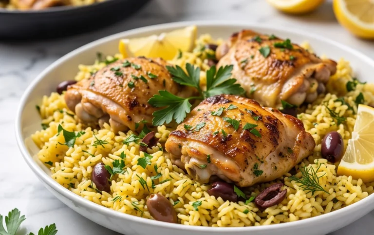 Greek Chicken and Lemon Rice (30 Minutes, One-Pot)