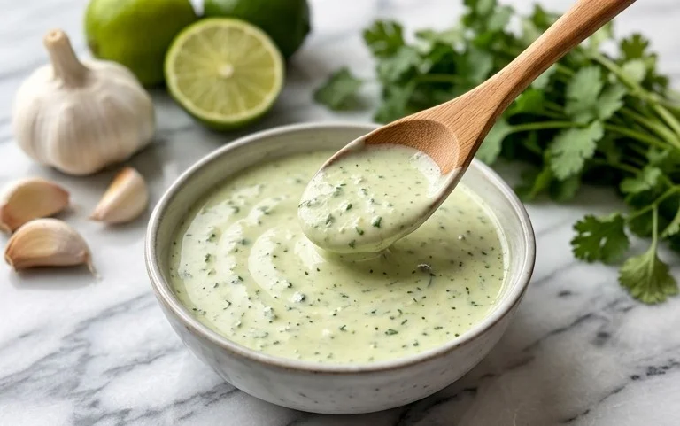 Creamy Garlic Lime Cilantro Sauce