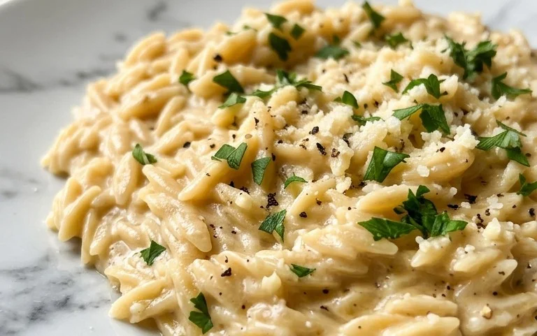Creamy Garlic Parmesan Orzo