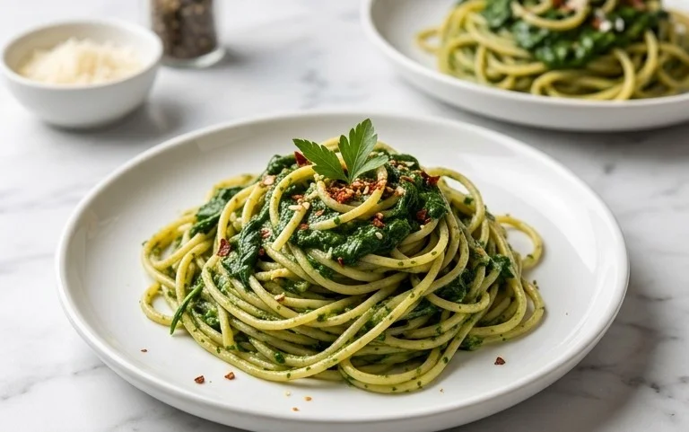 Pasta with Spinach Sauce