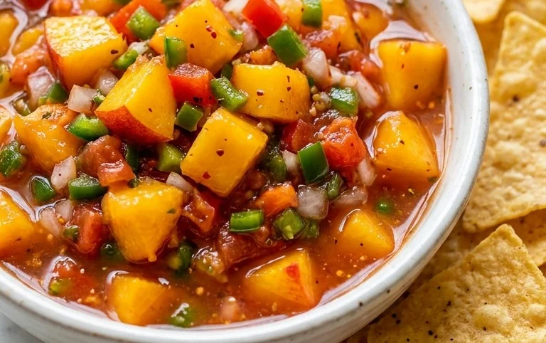 Sweet & Spicy Peach Salsa Canning Recipe