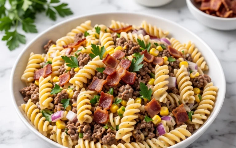 Beef Bacon Ranch Pasta Salad