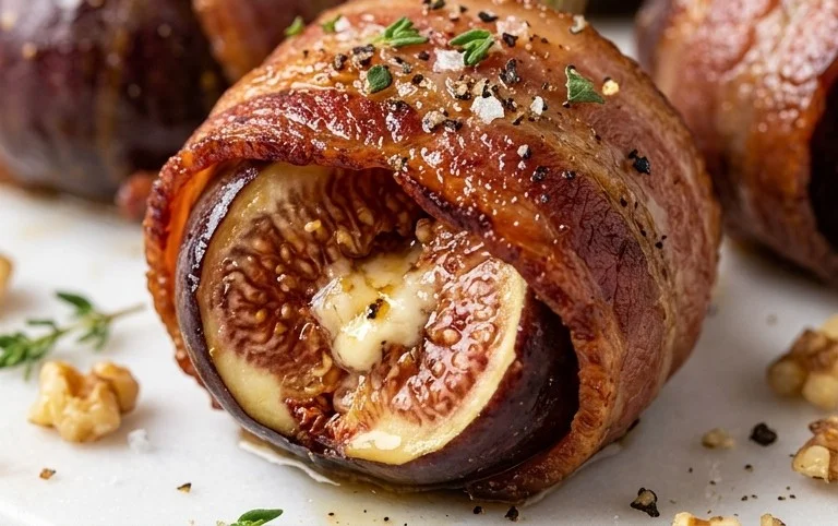 Beef Bacon Wrapped Stuffed Figs