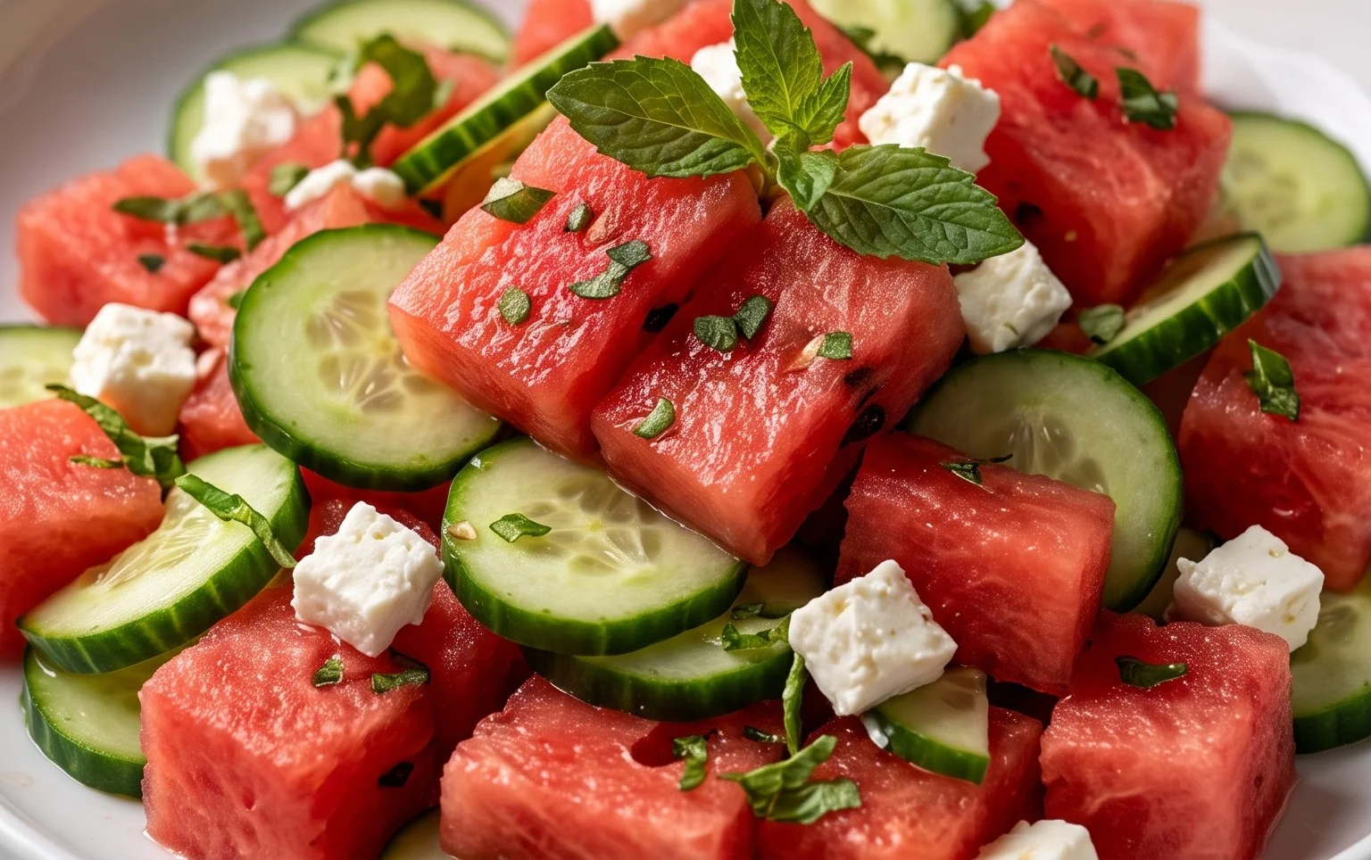 Watermelon Salad with Cucumber and Feta