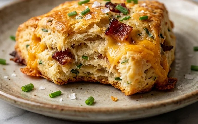 Beef Bacon Cheddar and Chive Scones