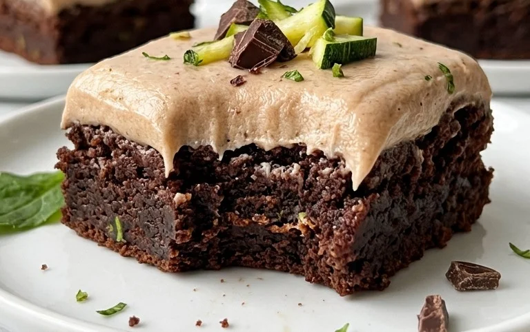 Zucchini Brownies with 1 minute Frosting!